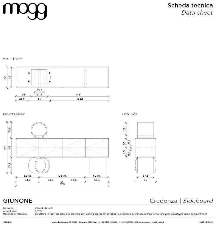 Giunone - Sideboard - Claudio Bitetti - 2020 - Mogg