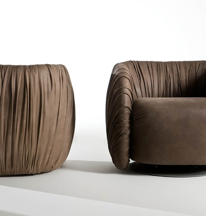 laurameroni luxury high end poufs and armchairs in precious materials