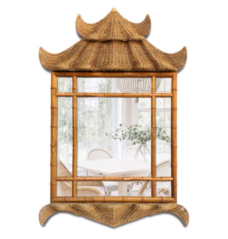 Sheo Home Living - Pagoda Rattan Mirror