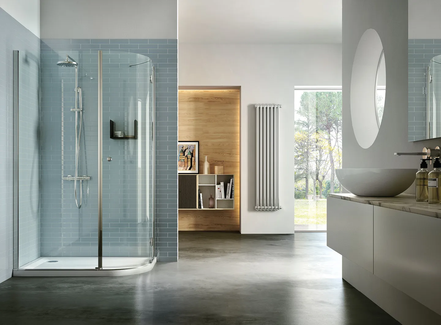 Vismaravetro - custom made and hinged shower enclosure - Sintesi collection