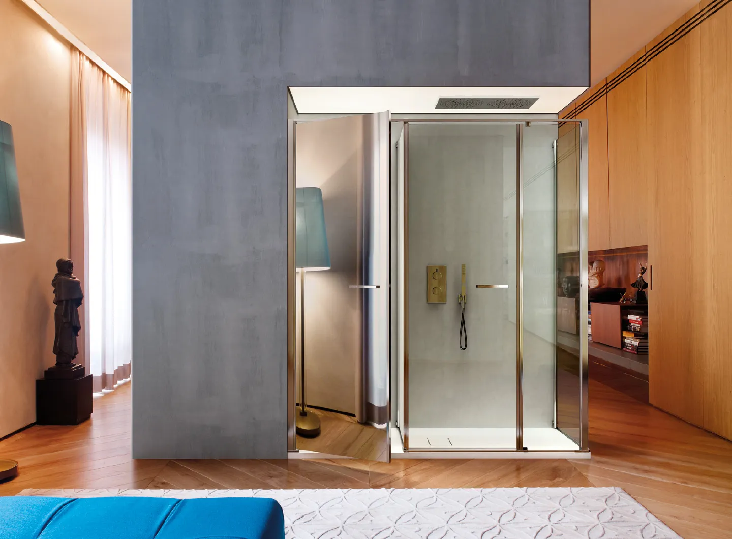 Vismaravetro - shower enclosure with washing machine compartment or storage space - Twin collection