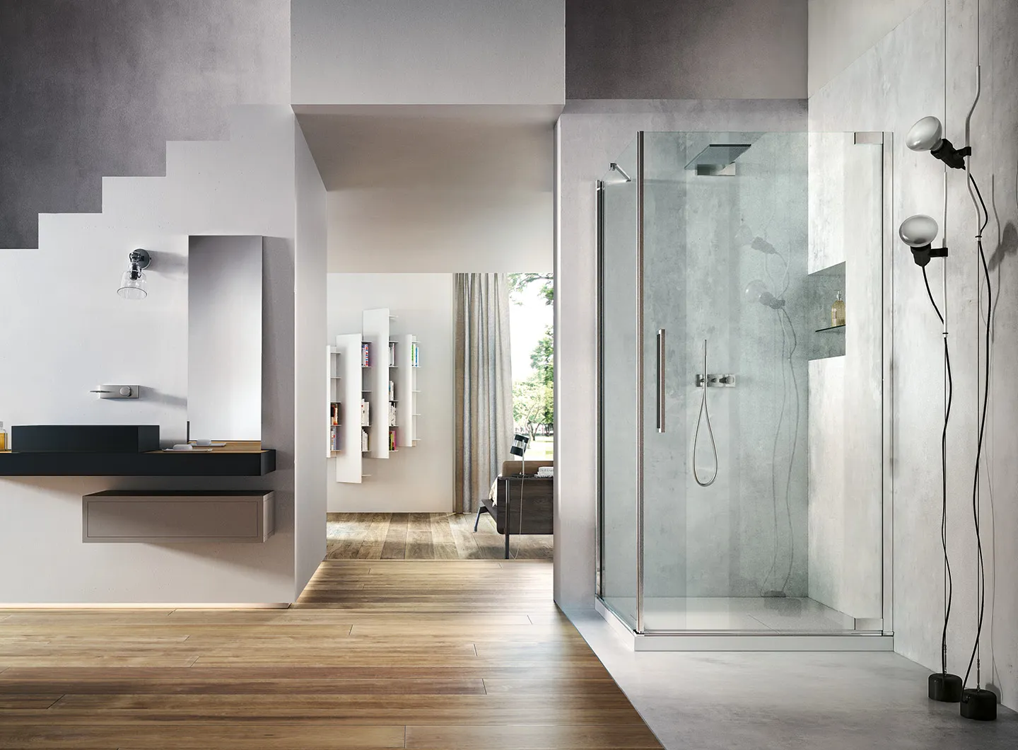 Vismaravetro - Pivoting shower enclosure - Flare collection