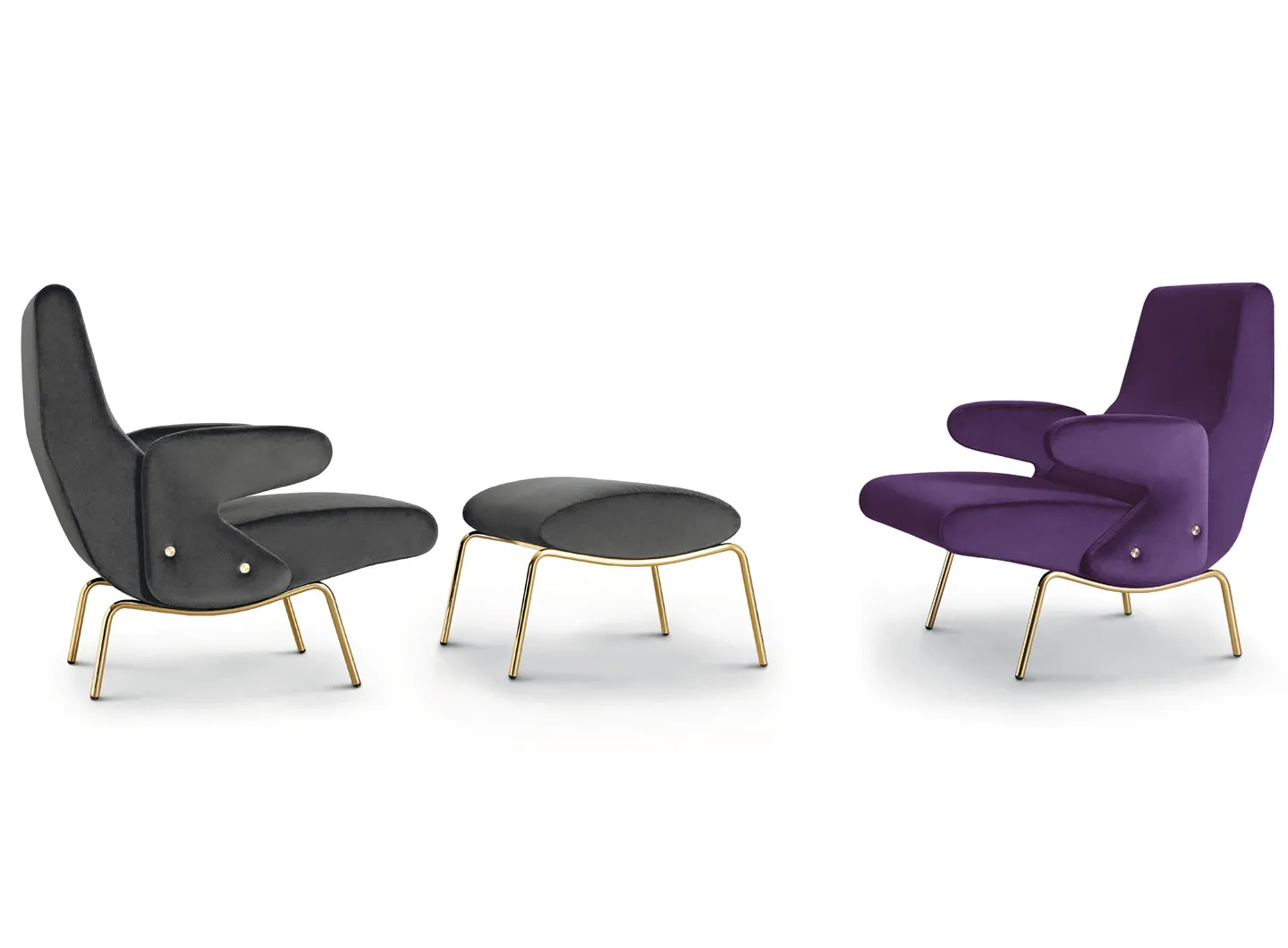 Delfino armchair & pouf - Velvet version