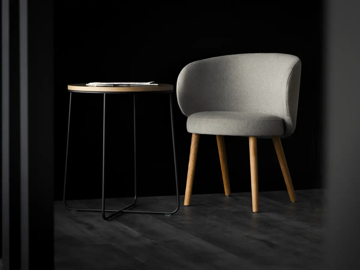 wooden chair with arms