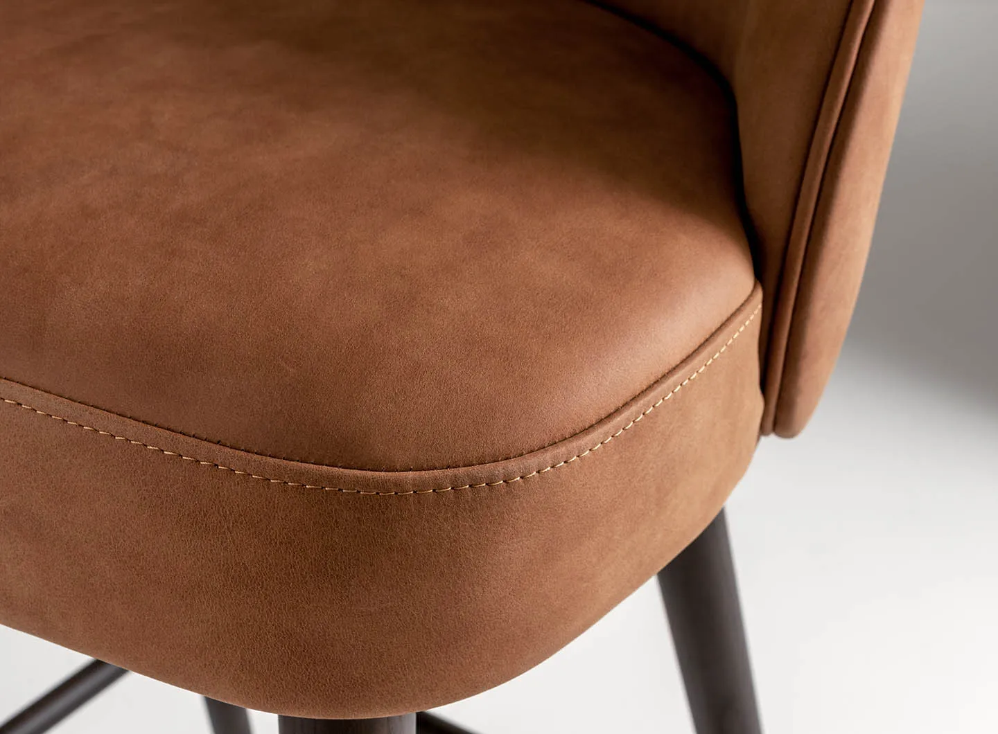 laurameroni minimal high stool in leather velvet or fabric