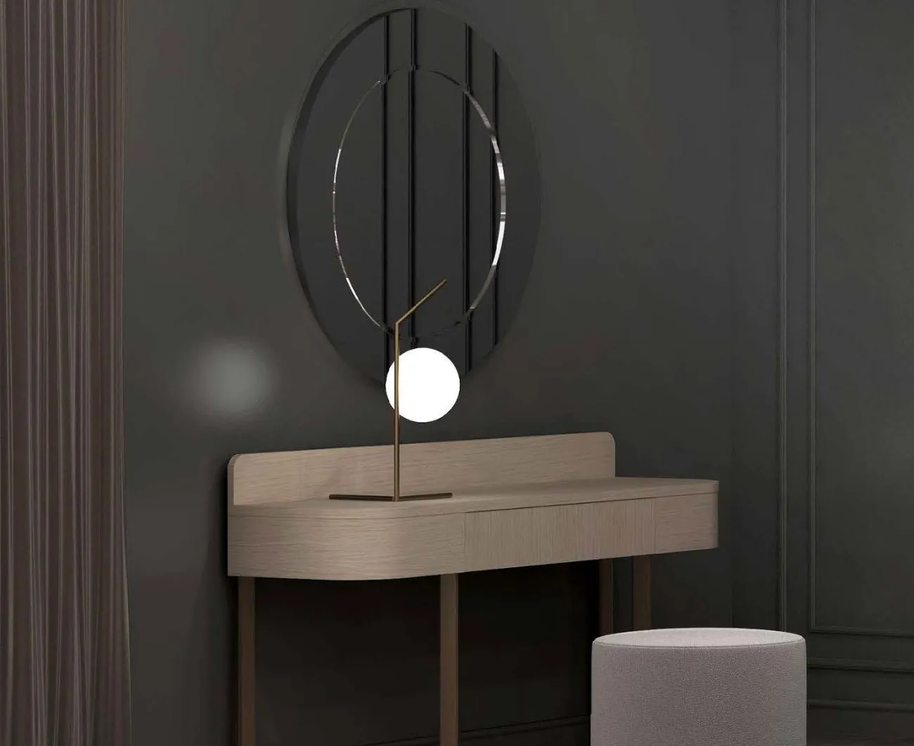 Console & Pouf & Specchiera Essential, Collezione Contemporary by CASA+39