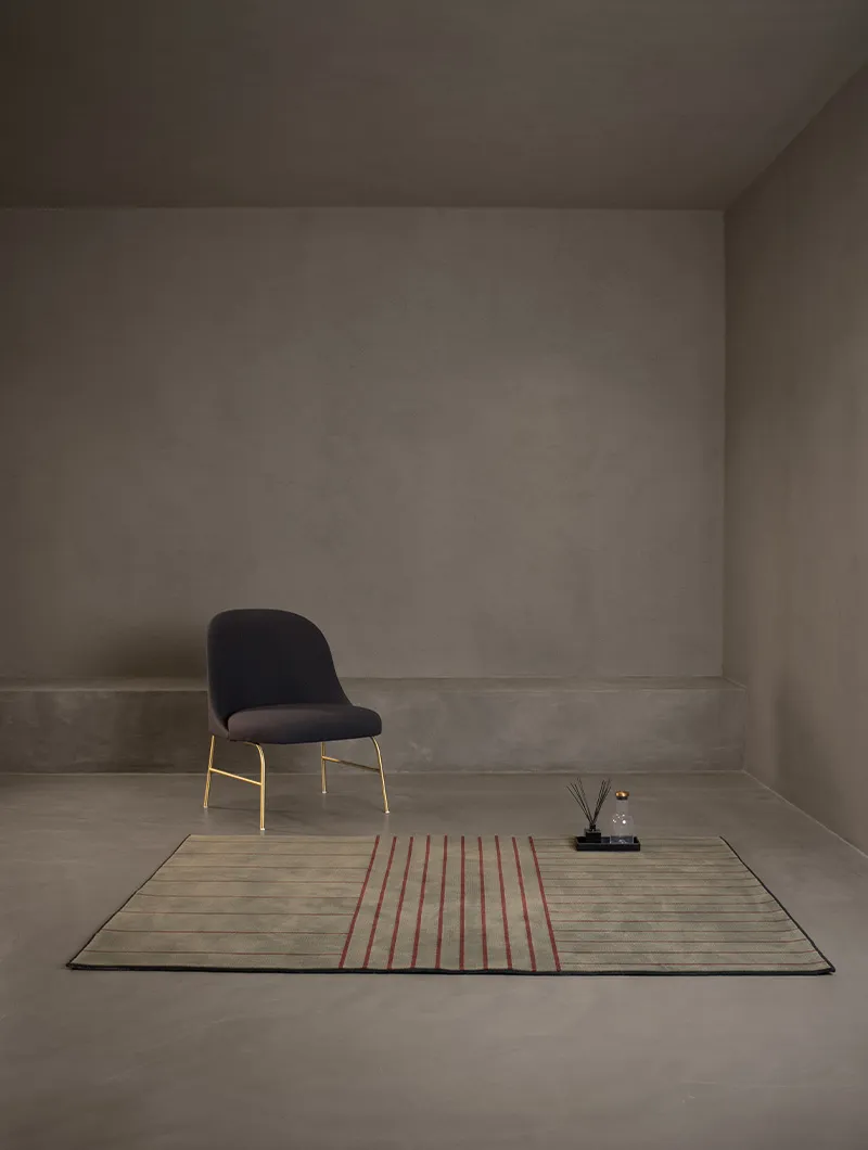 Inbani - OliveCarmine rectangular Tatami rug