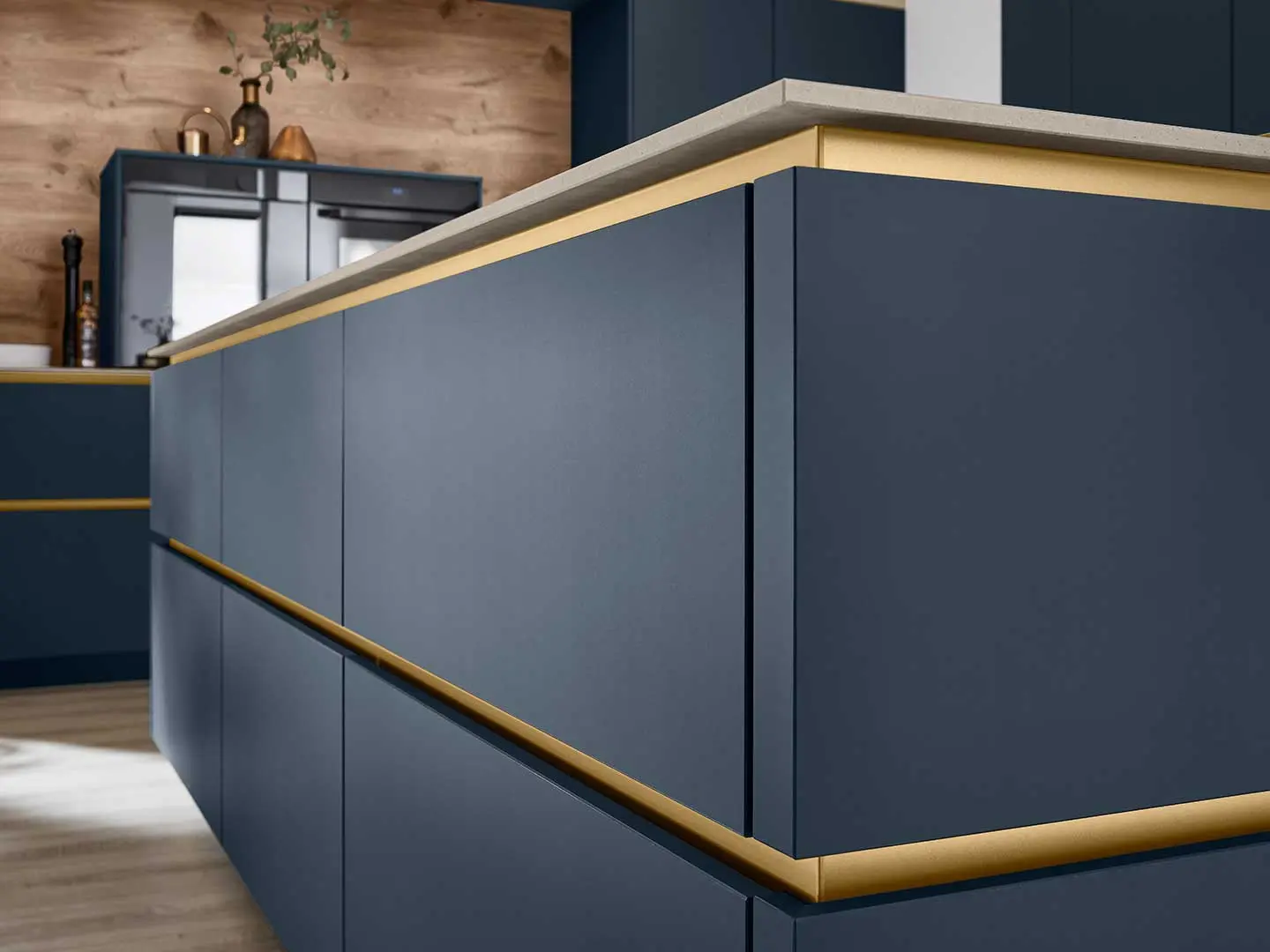 EASYTOUCH, Fjord Blue ultra matt, Lacquered Laminate