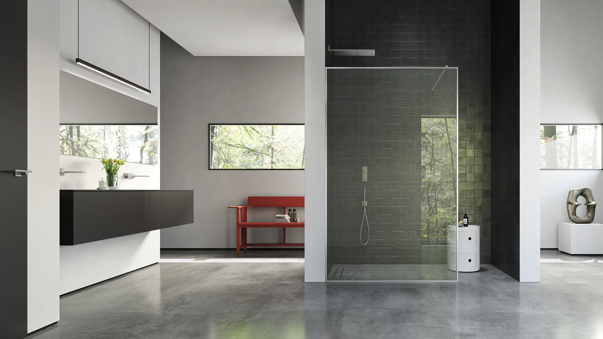 Vismaravetro - PKT walk-in shower enclosure with perimeter frame - SK-IN