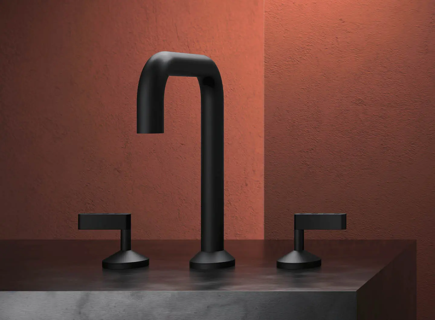 Basin tap with high spout, matt black – KOE13