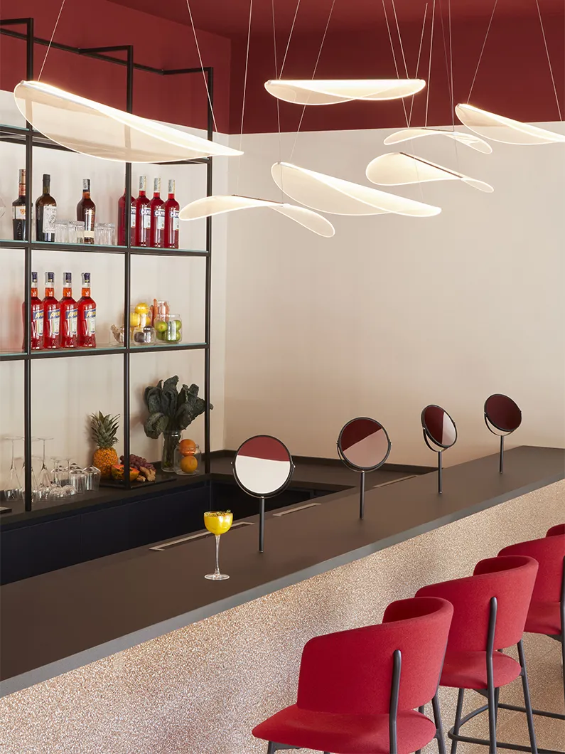 ballard and fant, salone milano, bar counter