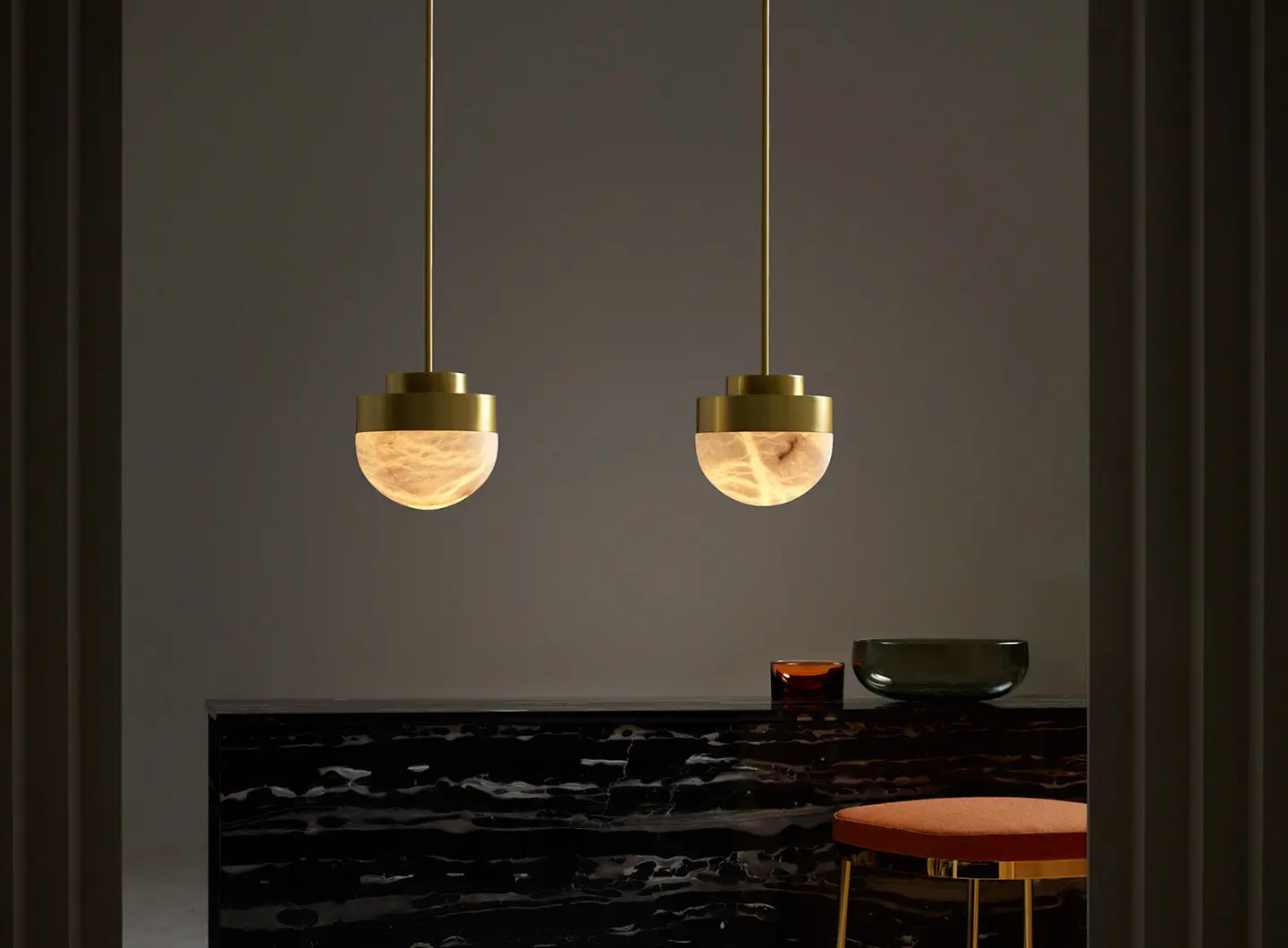 Lucid 200 Pendants, Satin Brass