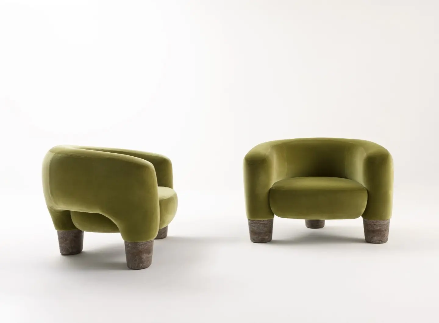 laurameroni luxury high end armchairs in leather velvet and marble