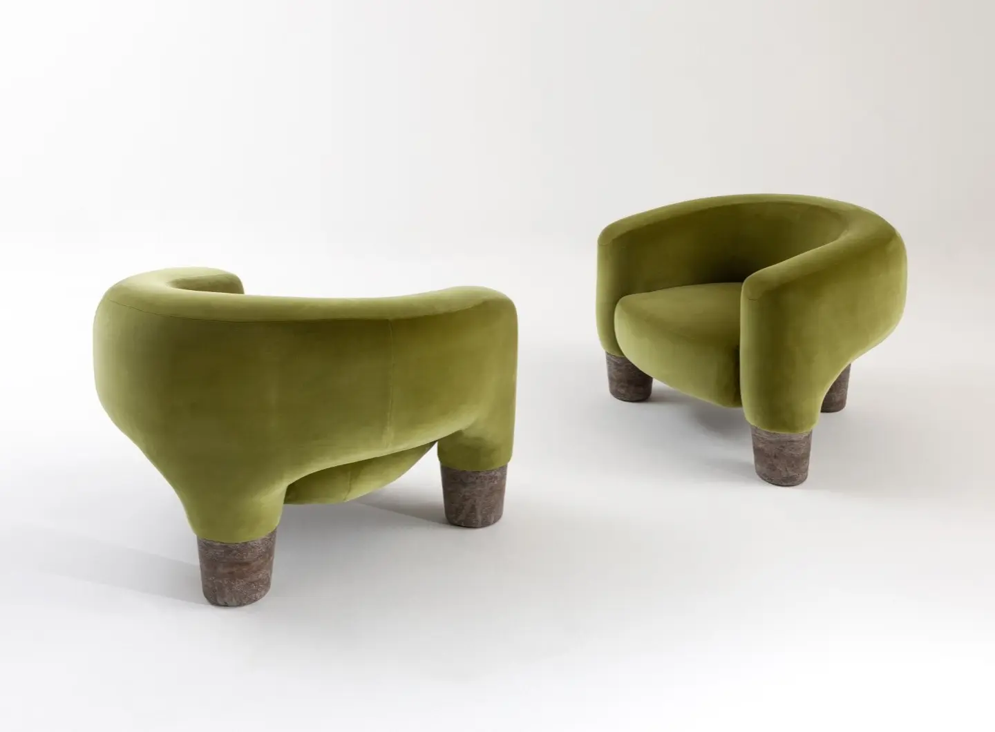 laurameroni luxury high end armchairs in leather velvet and marble