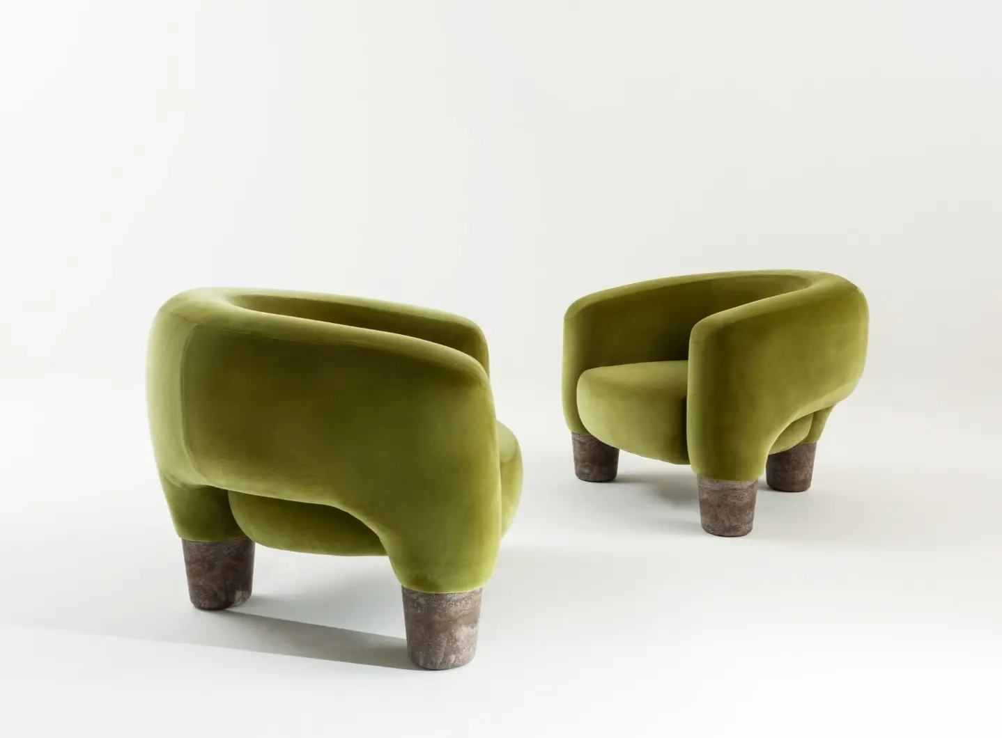 laurameroni luxury high end armchairs in leather velvet and marble