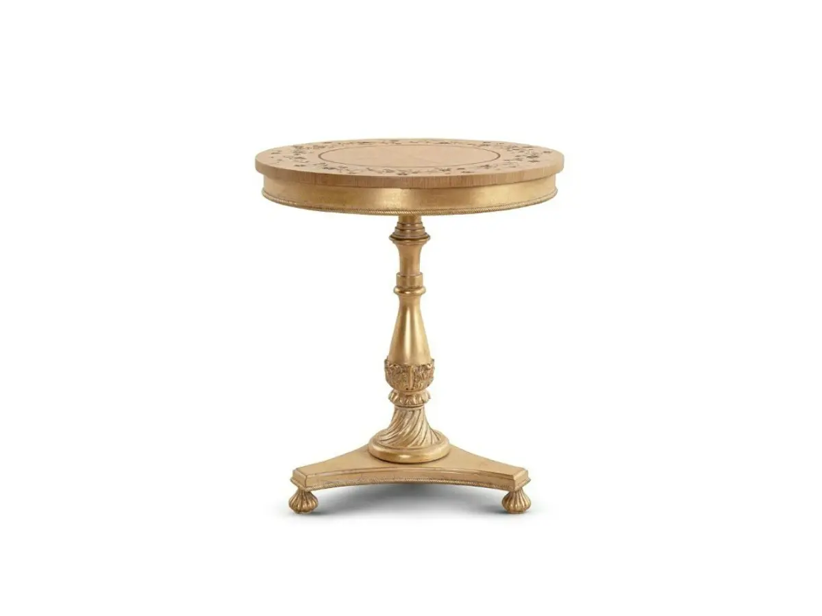 ART. 5032 - ROUND SMALL TABLE IN CARVED WOOD