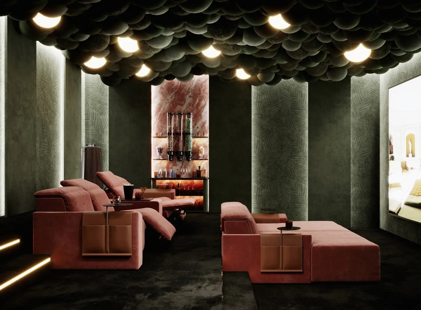 home cinema room with recliners vismara design