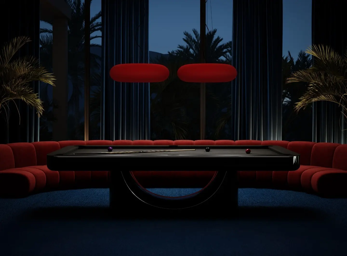 black modern pool table Vismara Design