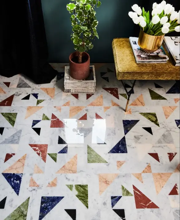 Allegro Arlecchino inlaid marble floor