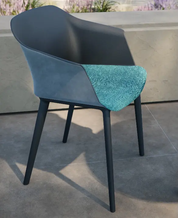 SOFIA ARMCHAIR WITH UPHOLSTERED SEAT
