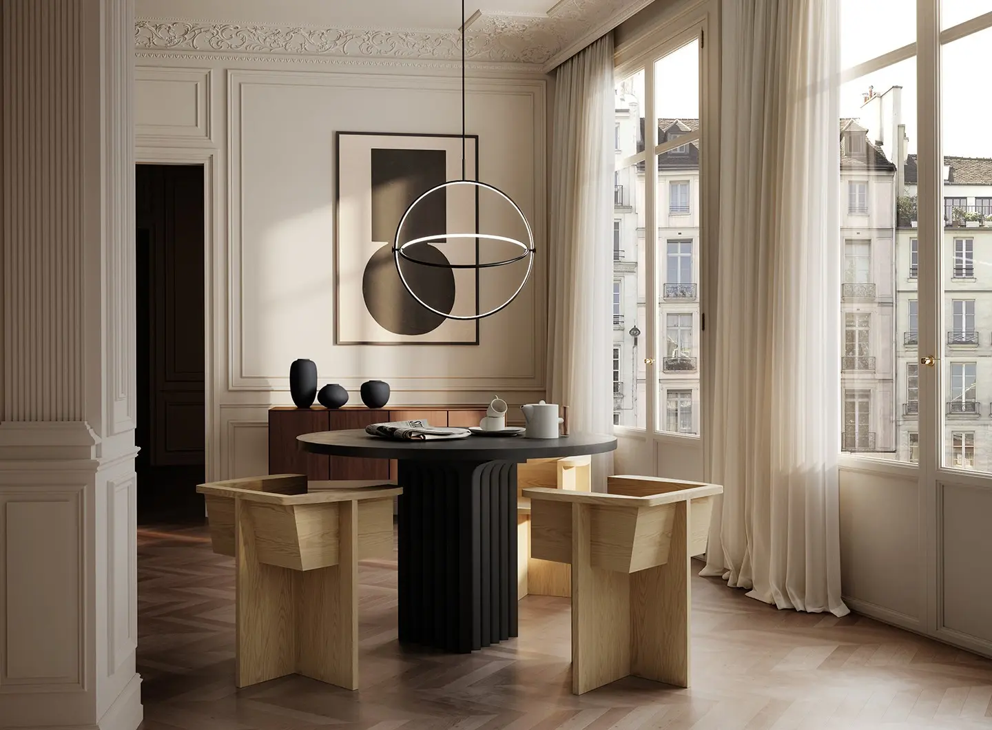 MARU_PENDANT__60_BURNED_BLACK___BRUTUS_DINING_CHAIR_OAK.jpg