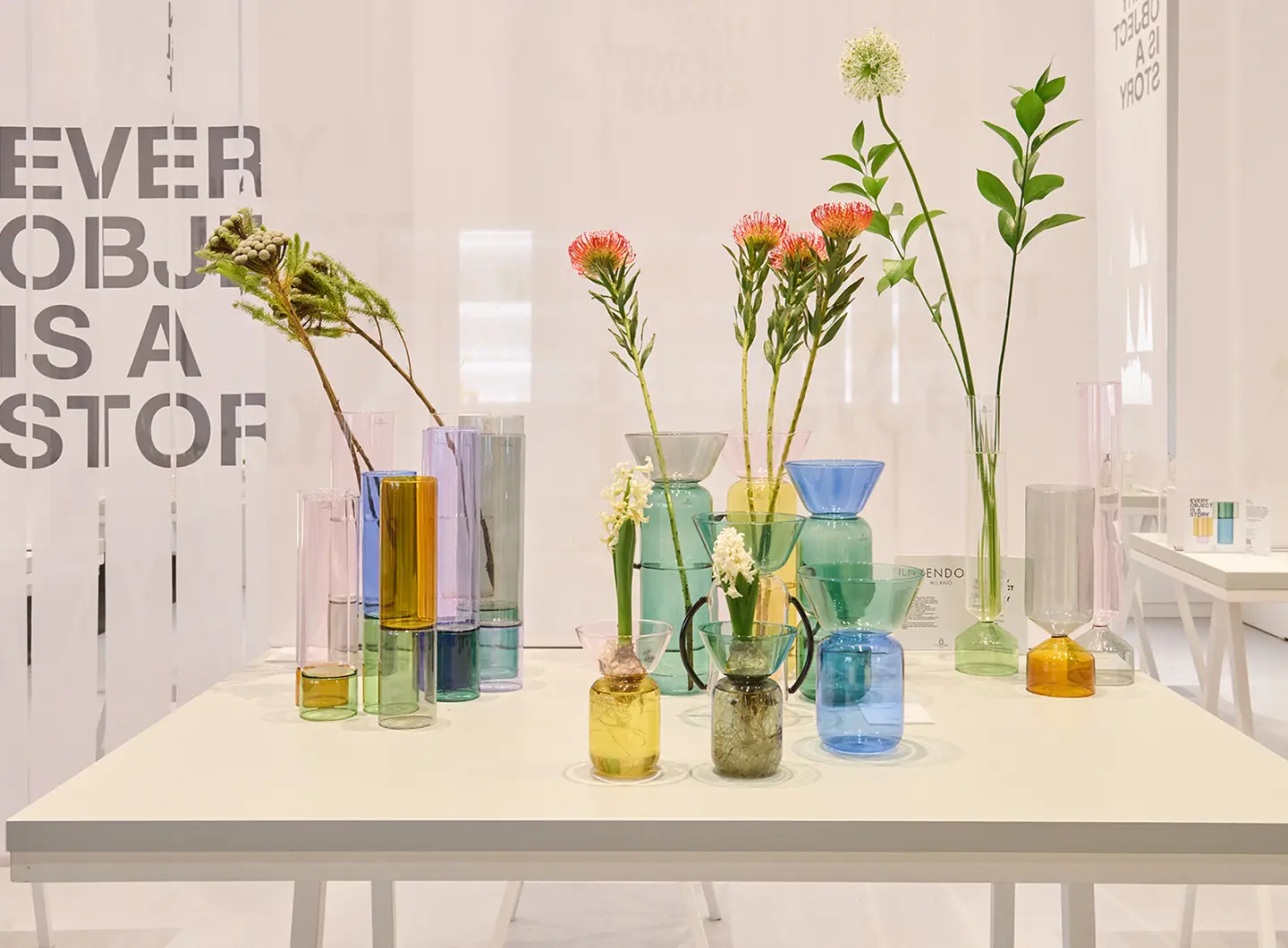 Colored glass vases