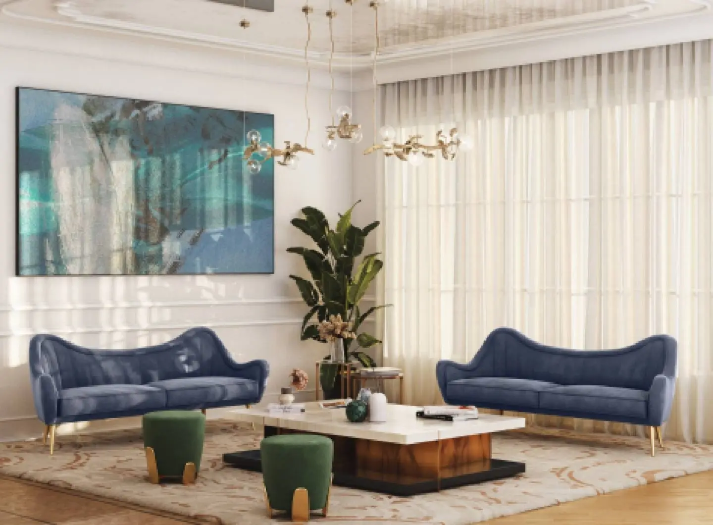 Modern Elegance Living Room Design