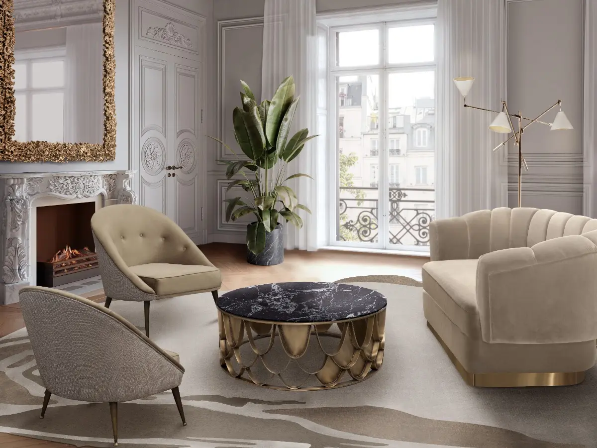 A Modern Parisian Living Room of Timeless Elegance