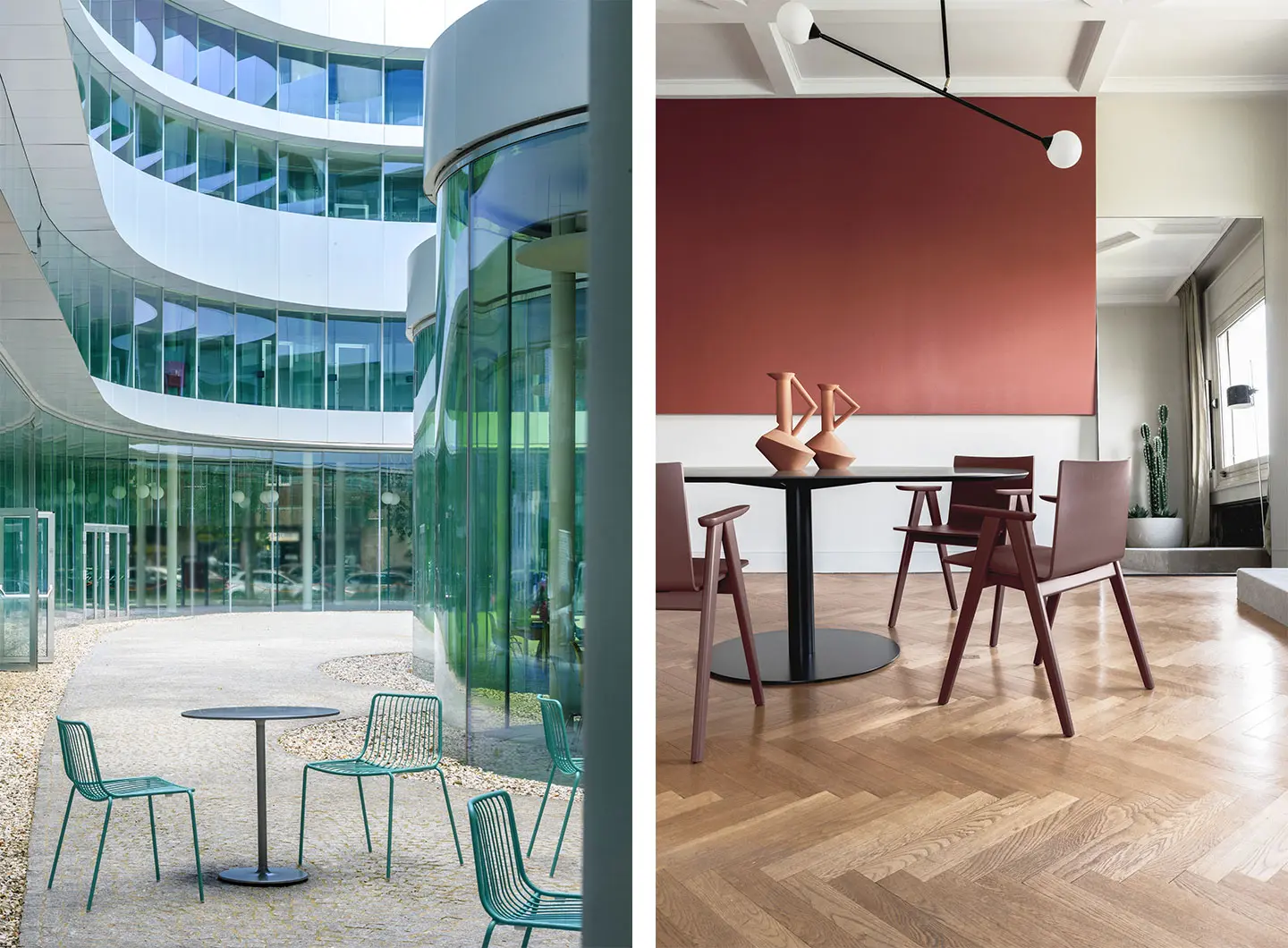views of Pedrali company chairs