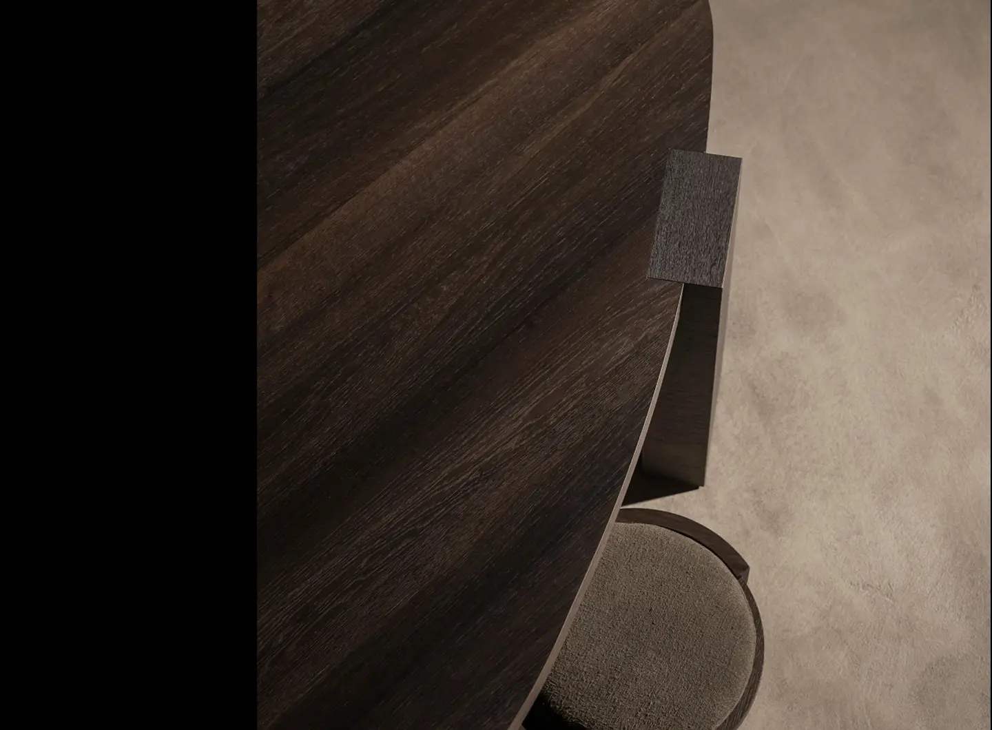 handcrafted oak table , smoked oak 