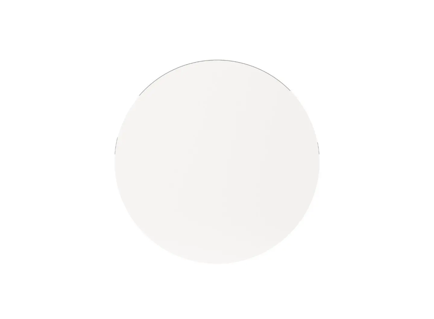 Lo specchio Circle è mostrato su uno sfondo bianco come una superficie riflettente perfettamente rotonda con bordo laccato liscio, la cui geometria pura e luminosità discreta evocano equilibrio, semplicità e chiarezza visiva.