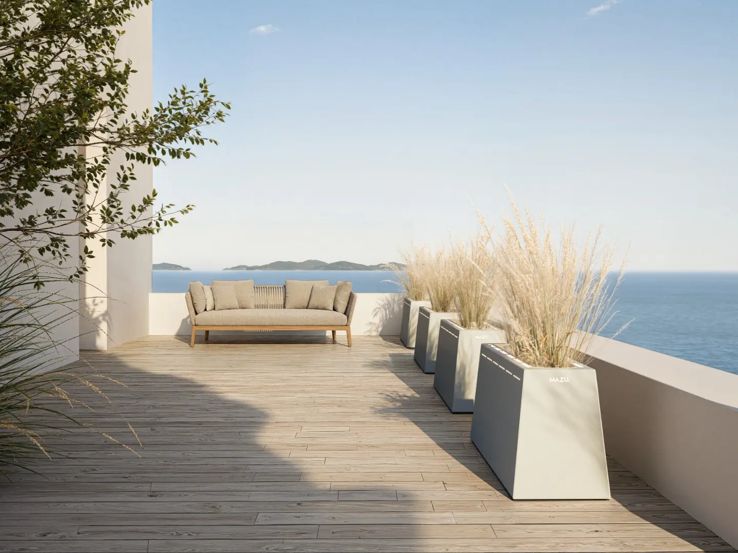 Fioriere architettoniche con illuminazione LED integrata