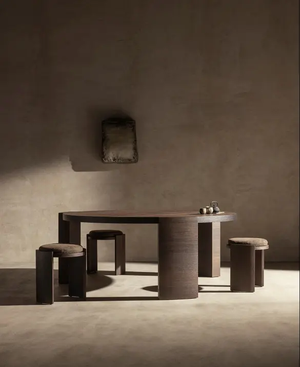 Hiku dinner - handcrafted in hand-brushed smoked oak
