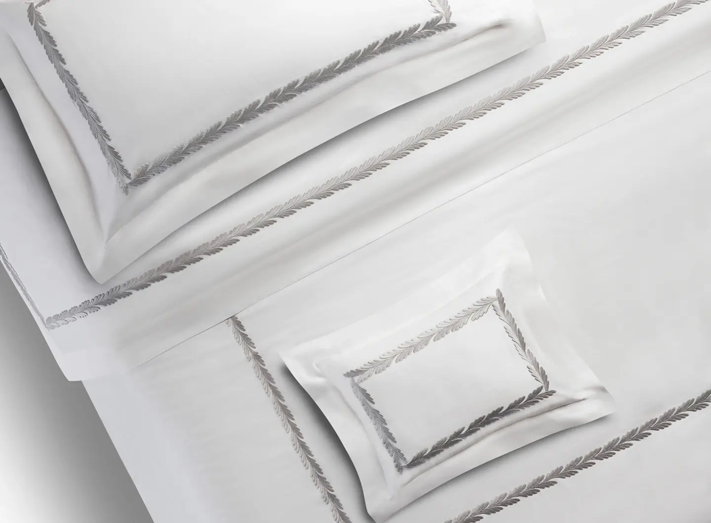 Set letto in percalle di cotone extra-long staple Biancoperla alta qualità Made in Tuscany