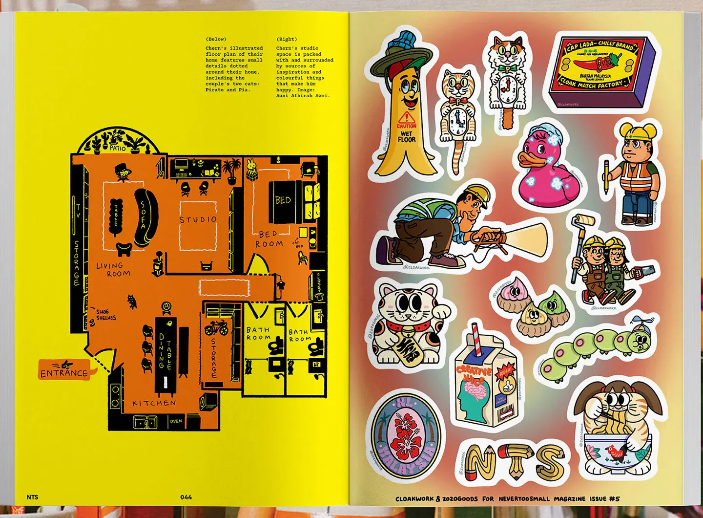 Never Too Small Magazine, From issue 5, The home of street artist Loo Lok Chern (AKA @cloakwork). IllusrIllustrations by Cloakwork