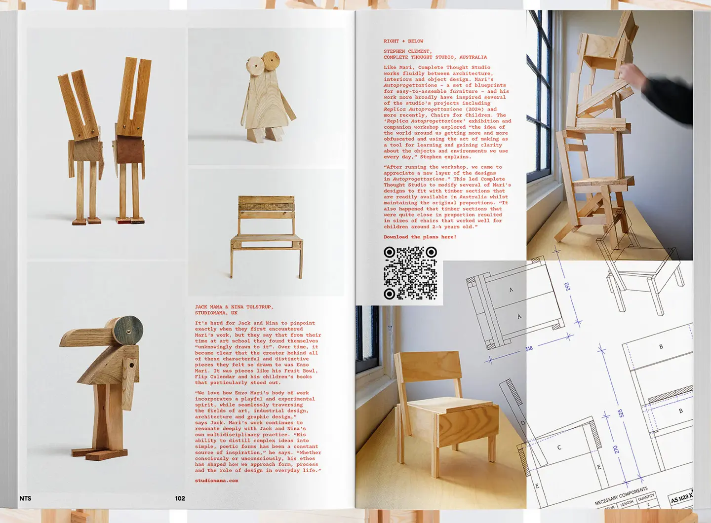 Never Too Small Magazine, From issue 6, Enzo Mari's Influence: Studiomama (left) and Complete Thought Studio (right)