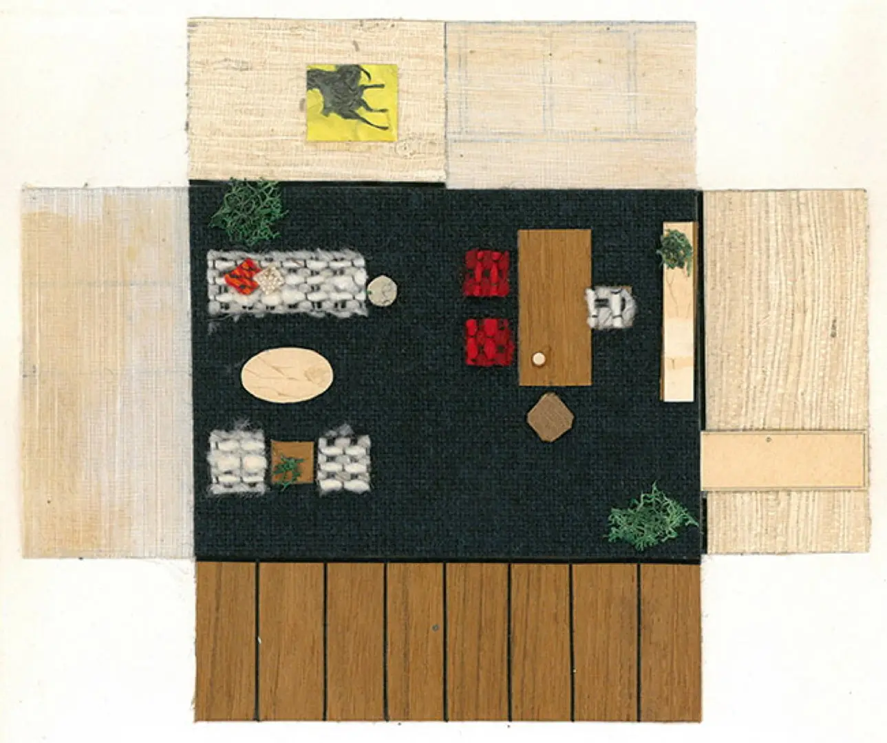 Un paste-up di Florence Knoll per un progetto della Planning Unit
