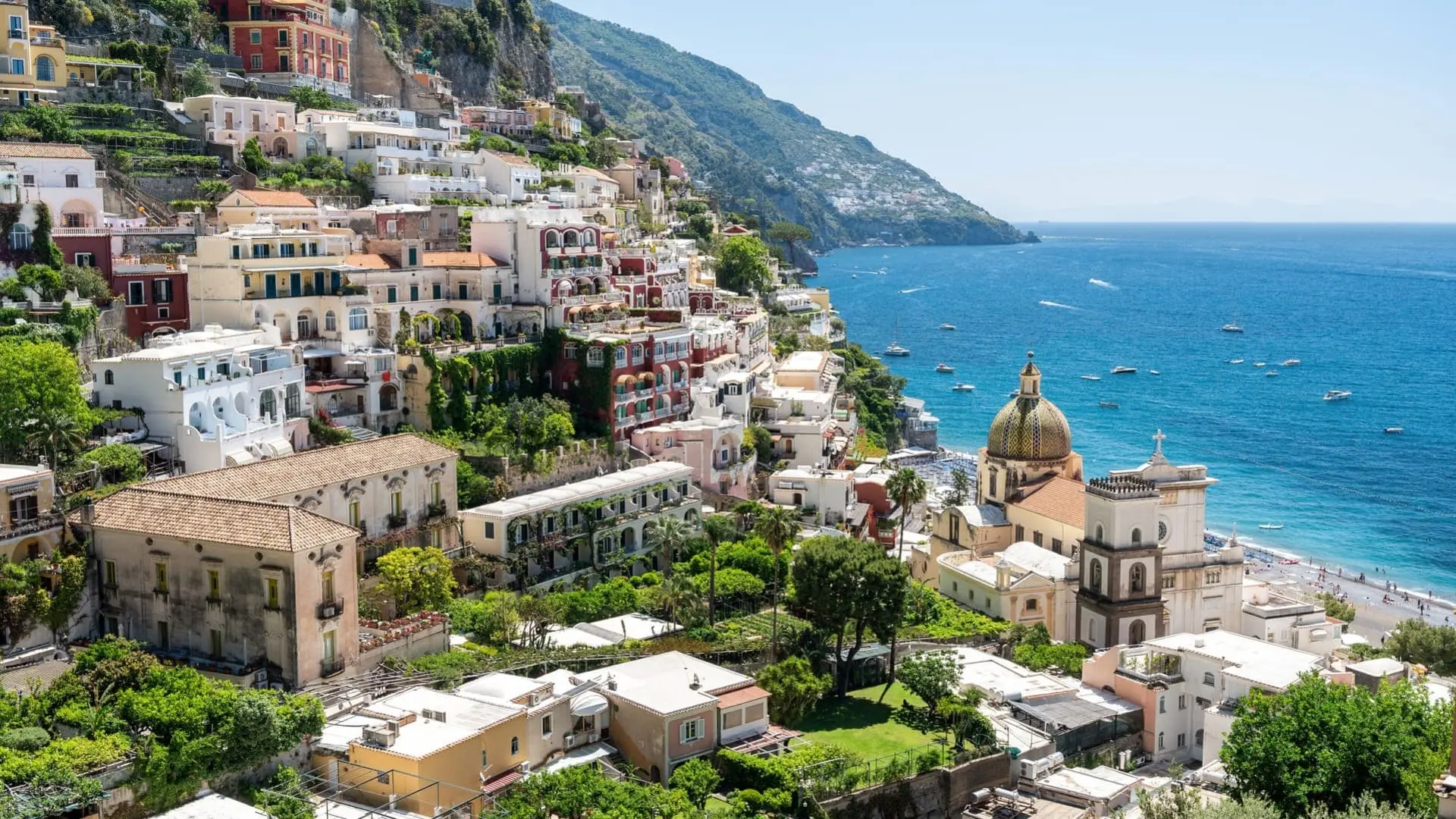 streetscape, panorama, positano, mediterraneo, salone milano