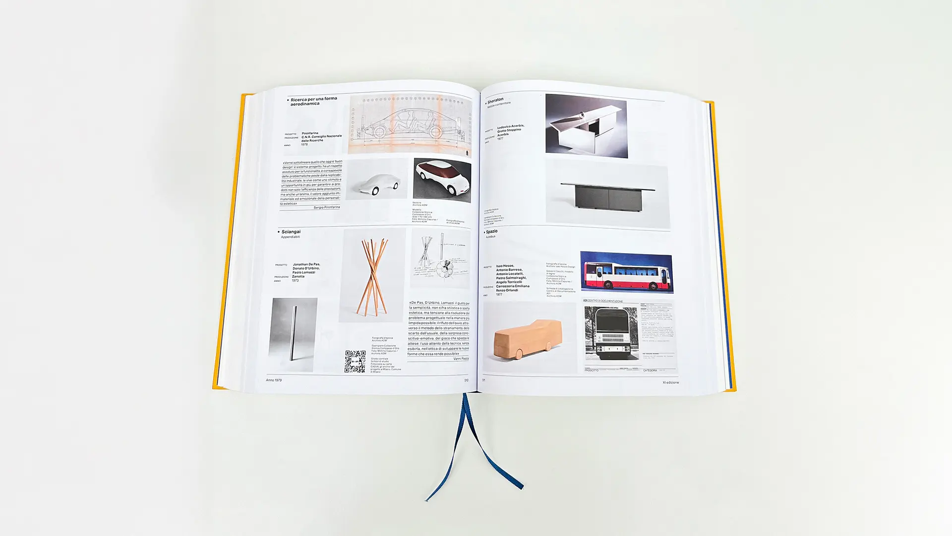 Dettaglio pagina interna libro Compasso d'oro.ADI Design Museum - Collezione storica a cura di Beppe Finessi - Ph. ADI Design Museum