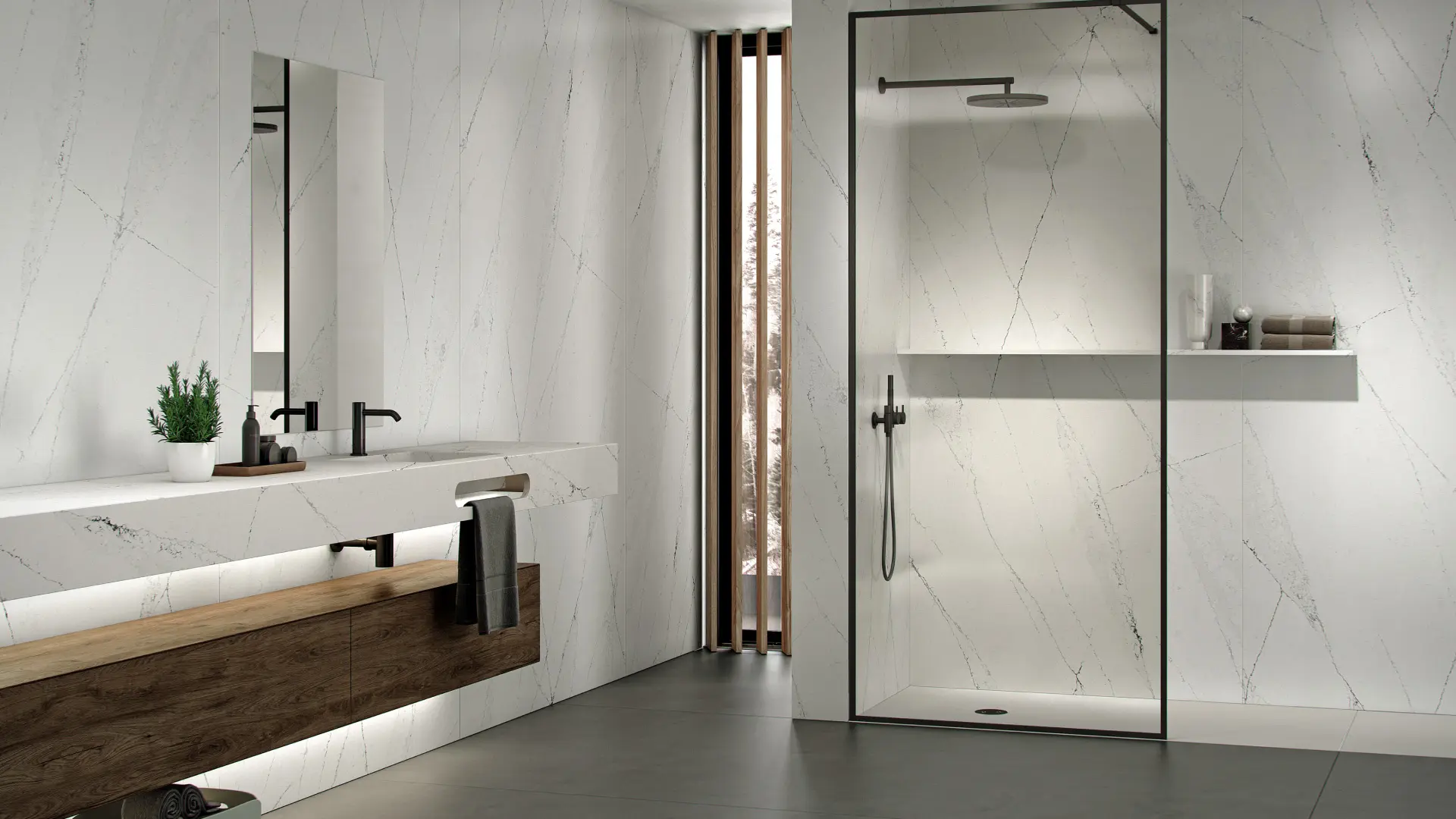 Silestone Ethereal bathrooms